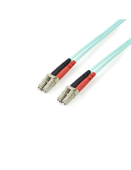 Cable de 2m de Fibra Óptica Multimodo OM3 LC a LC UPC - Full Duplex 50/125µm - para Redes de 100G - LOMMF/VCSEL - Pérdida Baja 
